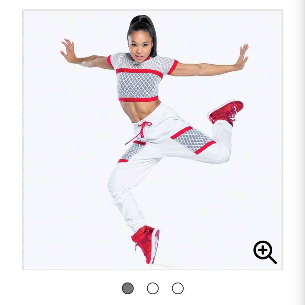 Revolution White and Red Adult Snall Hip Hop Dance Costume